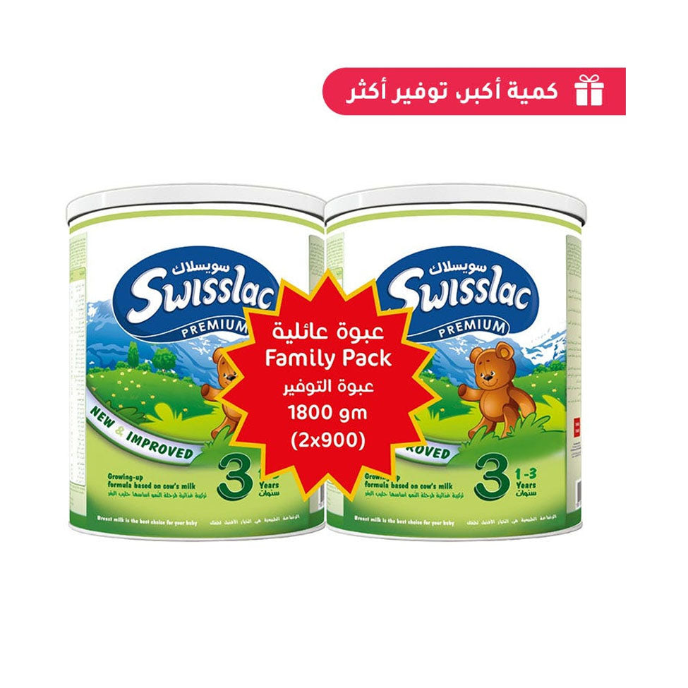 سويسلاك بريميوم حليب أطفال المرحلة 3 حجم 900 جم عدد 2