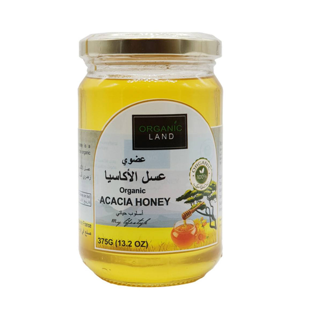 عسل الأكاسيا عضوي اورجنيك لاند 375 جم