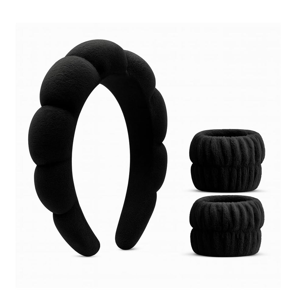 طوق شعر مبطن ناعم اسود