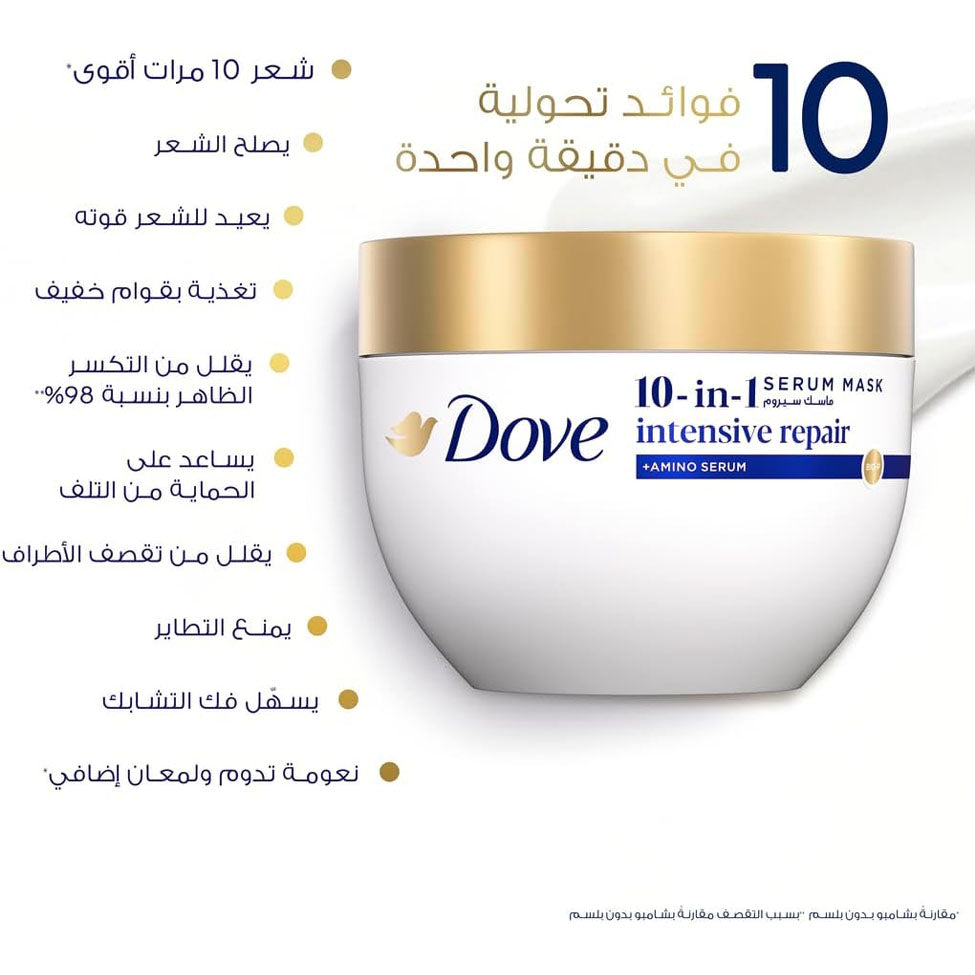 دوف ماسك شعر 10 في 1 للإصلاح المكثف 220 مل