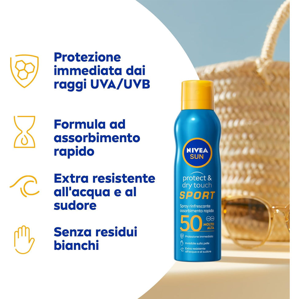 نيفيا بخاخ واقي شمس SPF 50 حماية و ملمس جاف 200 مل