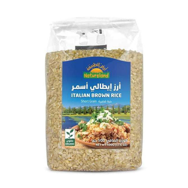 أرض الطبيعة أرز حبة قصيرة أسمر 500 جم