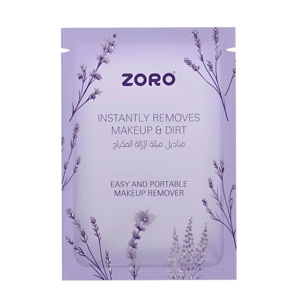 زورو مناديل لإزالة المكياج باللافندر 20 منديل