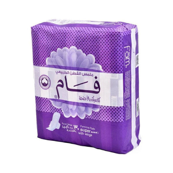 فام فوط صحية مع أجنحة سوبر 10*3 عدد 30 فوطة