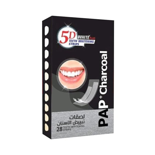 5D وايت بلس لصقات تبيض الاسنان بالفحم 28 لصقة