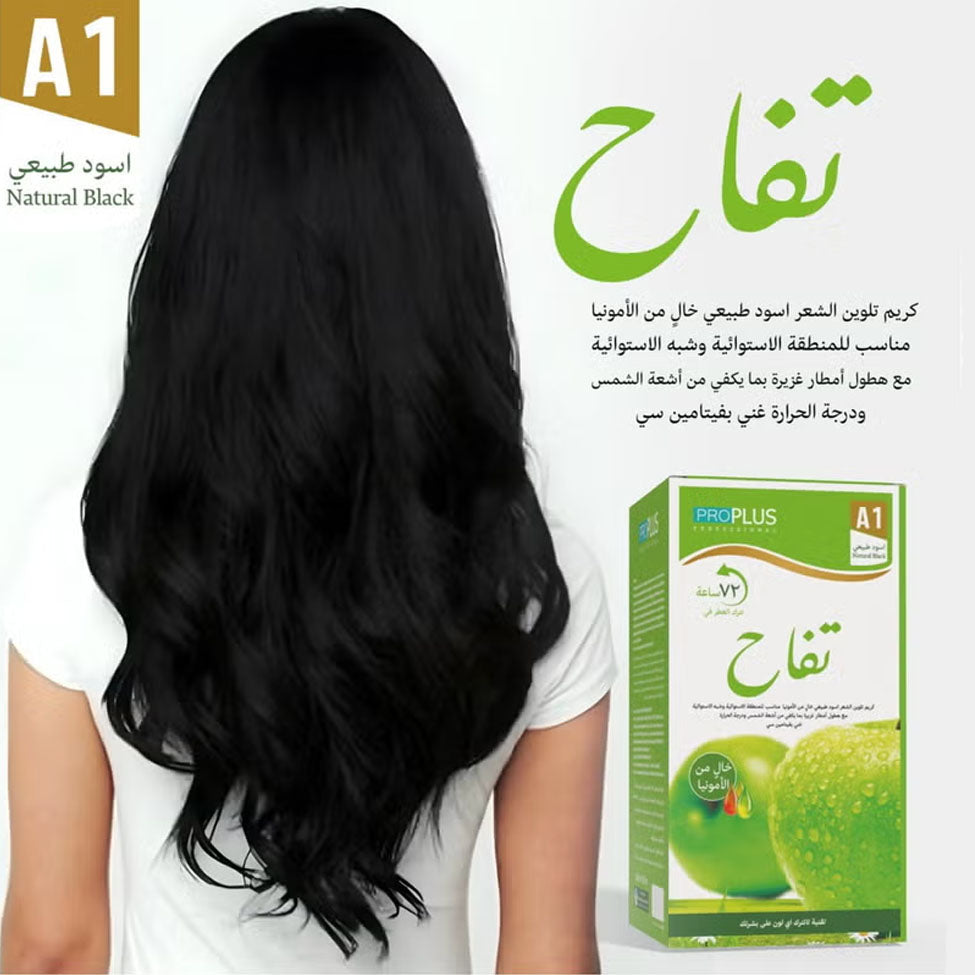 صبغة شعر ريبورن بيوتي A1 أسود دون الأمونيا 500 مل + مطور 500 مل